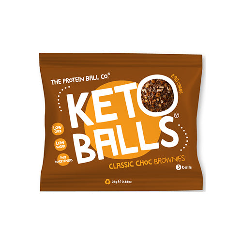 The Protein Ball Co Classic Choc Brownies Keto Ball Snack 25g  [WHOLE CASE]