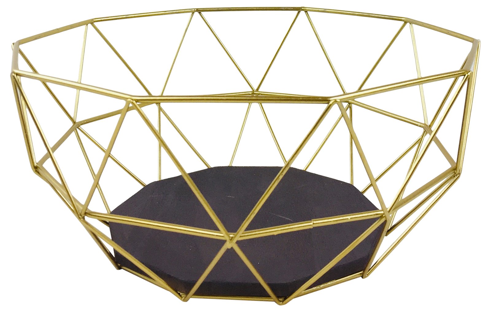 Golden Geometric Style Wire Bowl