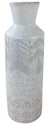 White Herringbone Textured Stoneware Vase 44cm