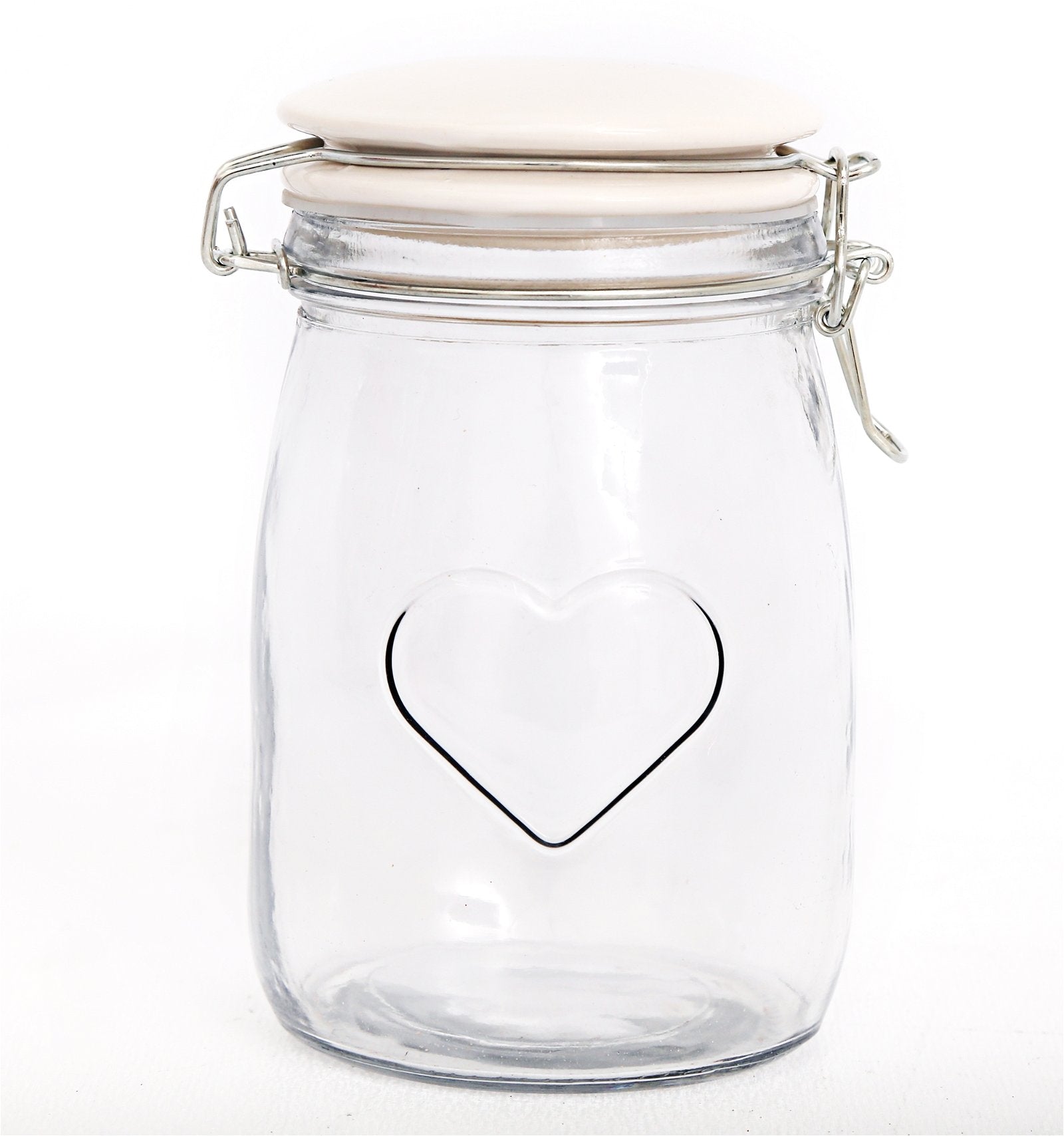 Glass Storage Jar With Heart - Large