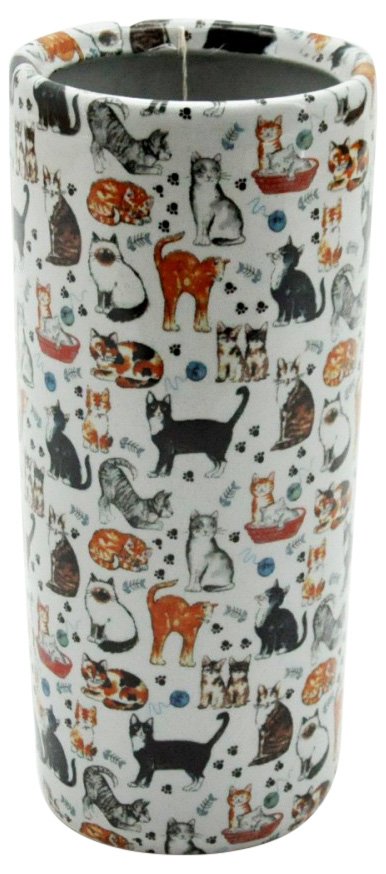 Round Cat Design Umbrella Stand 18"