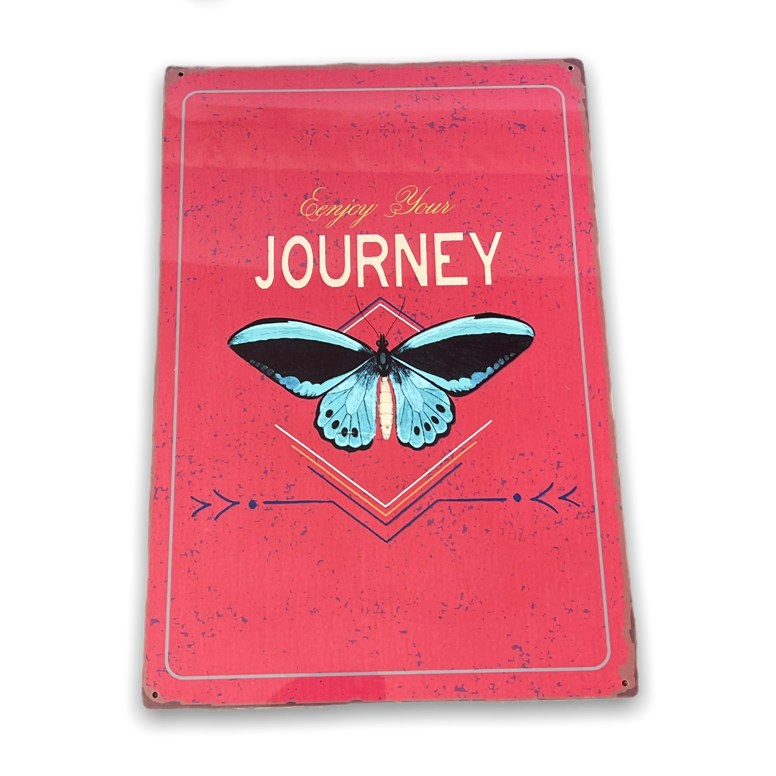 Vintage Metal Sign - Enjoy Your Journey Butterfly Design