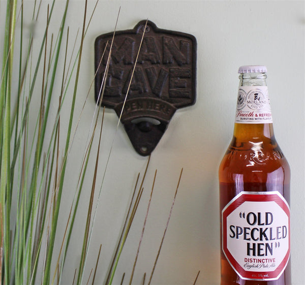 Rustic Cast Iron And Wooden Wall Hooks Bottle Openers