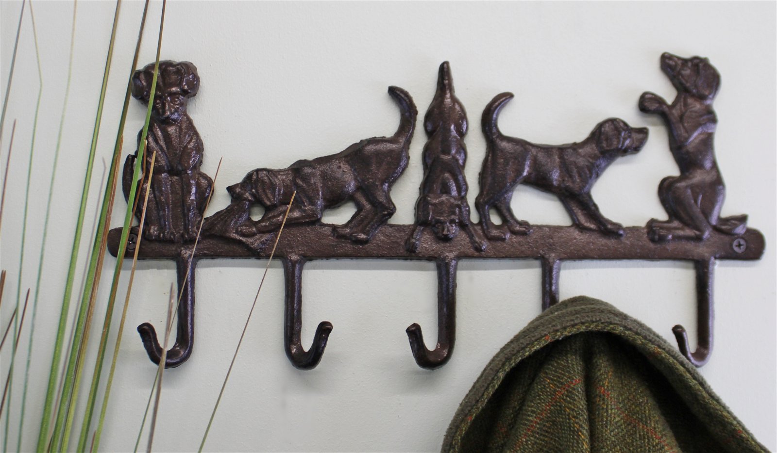 Rustic Cast Iron Wall Hooks, Playful Dog Design With 5 Hooks - The Pop Up  Deli