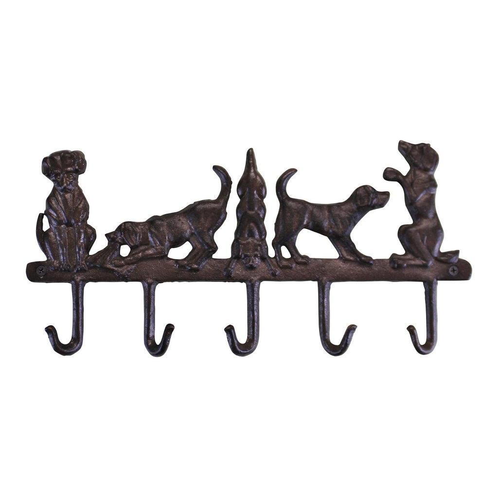 Rustic Cast Iron Wall Hooks, Playful Dog Design With 5 Hooks - The Pop Up  Deli