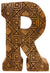 Hand Carved Wooden Geometric Letter R