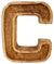 Hand Carved Wooden Embossed Letter C