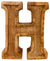 Hand Carved Wooden Embossed Letter H