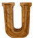 Hand Carved Wooden Embossed Letter U