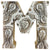 Hand Carved Wooden White Flower Letter M