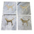 Four Square White Marble Coasters With Gold Dog Design