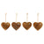 Set of 4 Wood Hanging Black Etched Life Recipe Heart Plaque