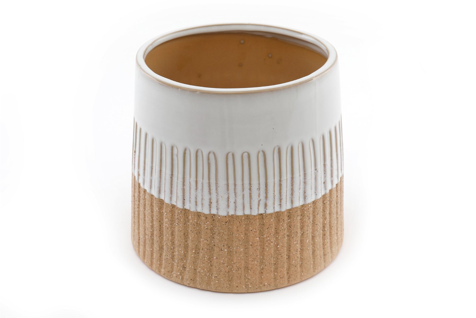 Two-tone Textured Ceramic Planter