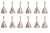 Case of 12 Silver Metal Hand Bells