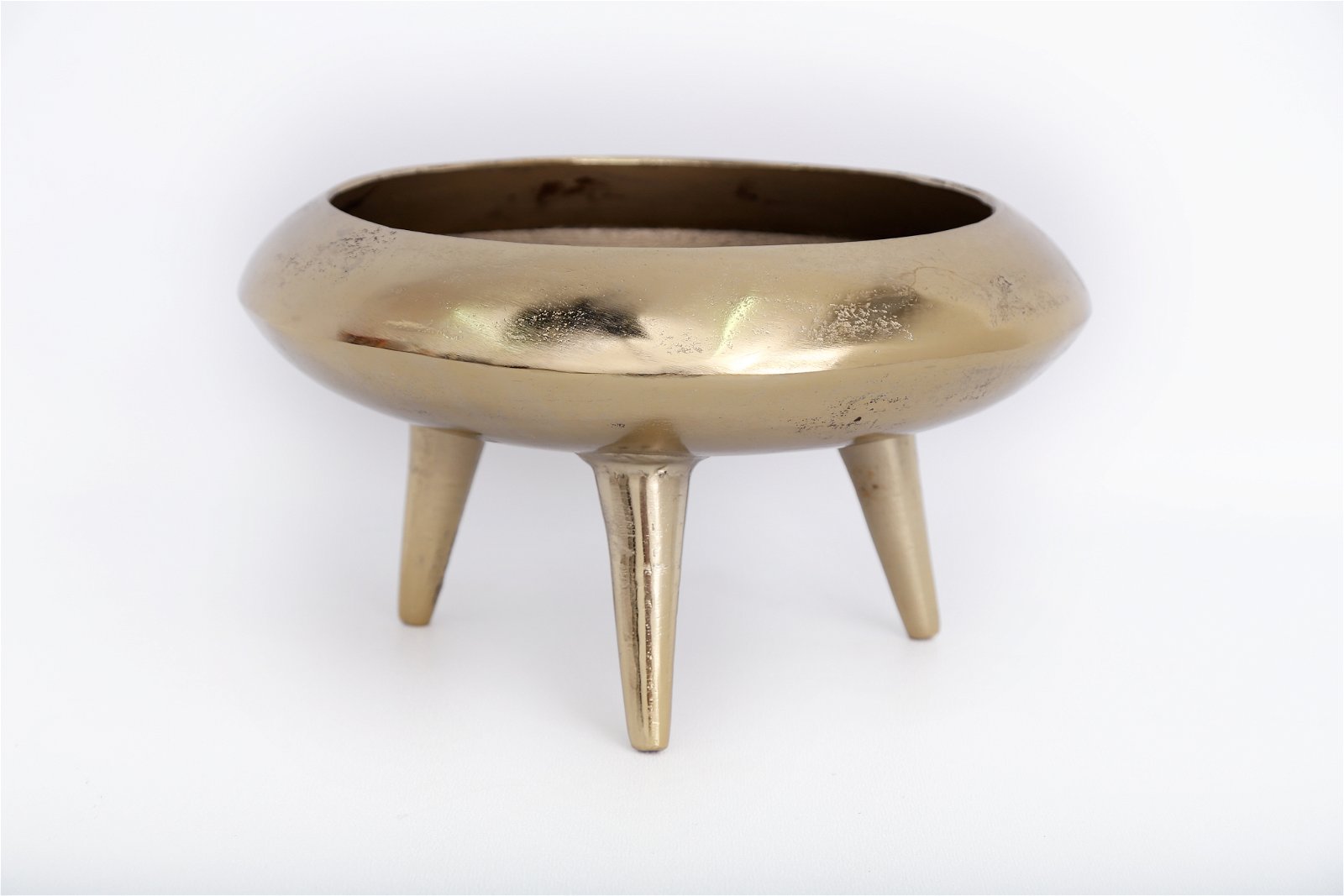 Gold Metal Planter/Bowl With Feet 39cm