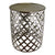 Decorative Silver Metal Side Table, Lattice design