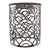 Decorative Silver Metal Side Table With A Wooden Top