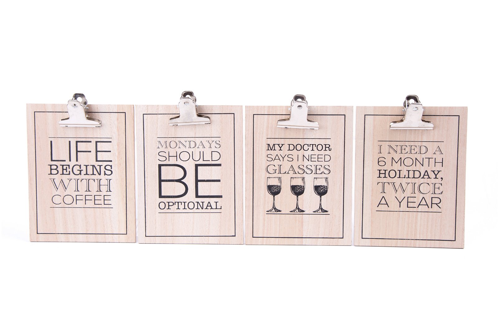 Set of Four Slogan Clipboards