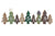 Row of Christmas Trees Decoration With Hats Green