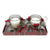 White Set Of 2 Candle Pots With Red Wreath