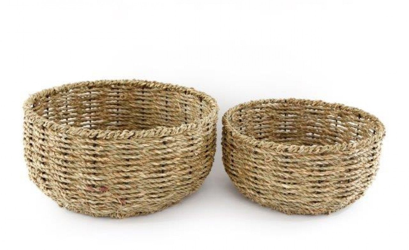 Set of 2 Dried Seagrass Baskets