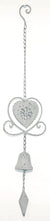 Grey Heart Hanging Decorative Bell